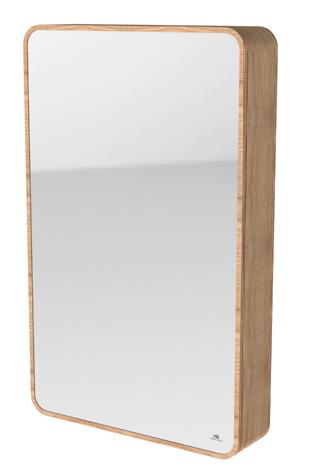 Nature Шкаф 80x50x12,3 см подвесной зеркальный с выдвижной полкой слева дуб