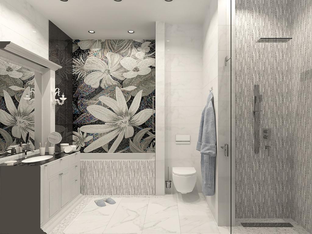 Визуализация ванной комнаты дизайнером ZODIAC