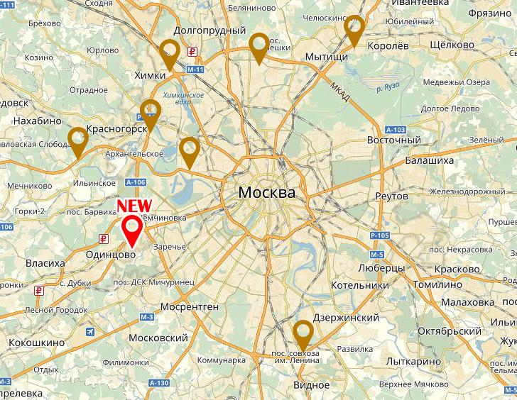 Карта салонов в Москве