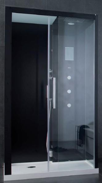 Черная душевая кабина Suite Single Corner с ароматеропией, подсветкой, музыкой, телефоном