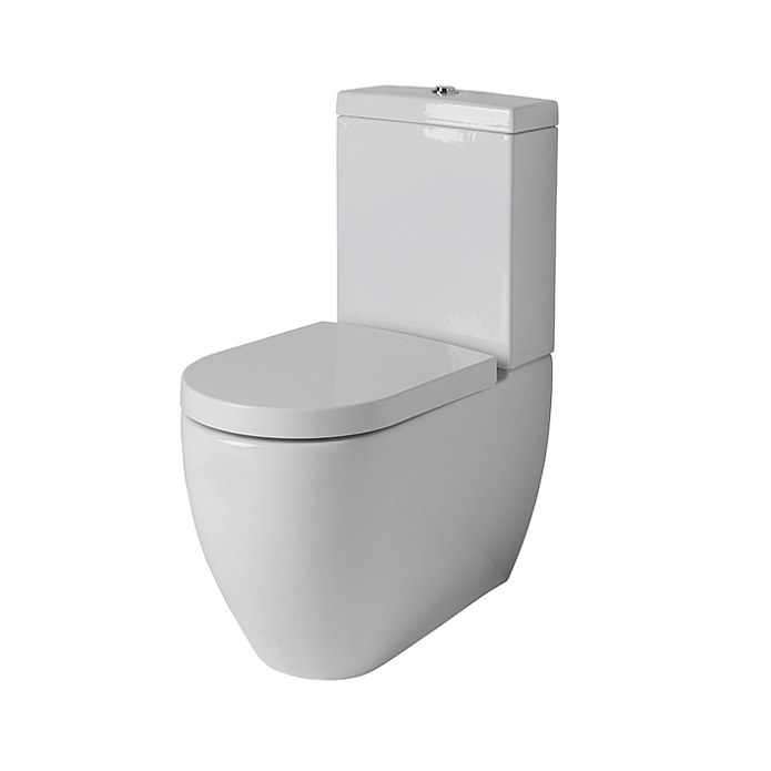 Arquitect Унитаз напольный безободковый направляемый выход с креплениями белый
