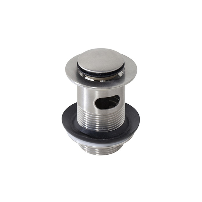 Донный клапан (кнопка-клик) с переливом полированная сталь