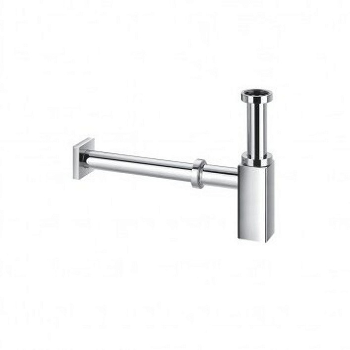 Сифон бутылочный квадратный латунный хром