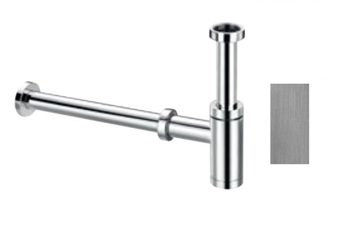 Сифон бутылочный круглый латунный сталь брашированная