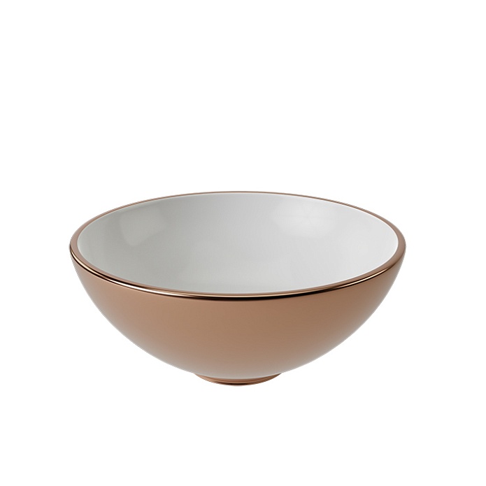 Slender Раковина 40х40х14 см на столешницу без перелива белаяч/медь