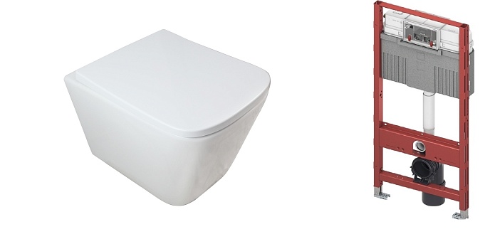 ZDC Комплект (унитаз 100008417 +инсталляция+крепеж) белый