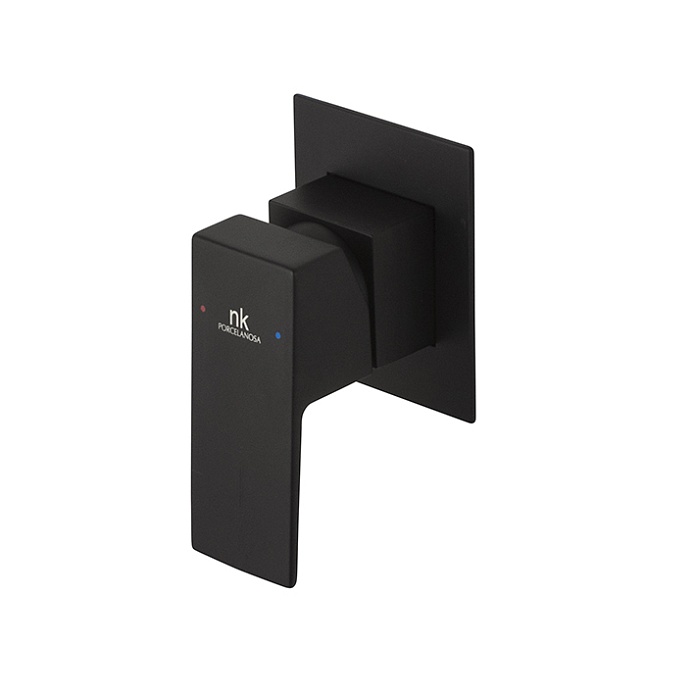 Square Наружная часть встроенного смесителя для душа черный матовый