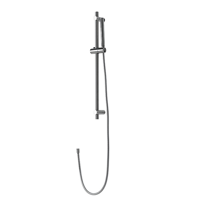 Round Inox Комплект для душа (стойка с держателем+ручной душ+гибкий шланг) полированная нержавеющая сталь