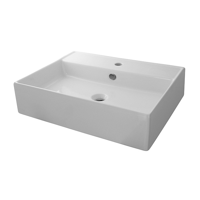 Pure Line Раковина 60х46х14,5 см подвесная с тонким краем и переливом белая