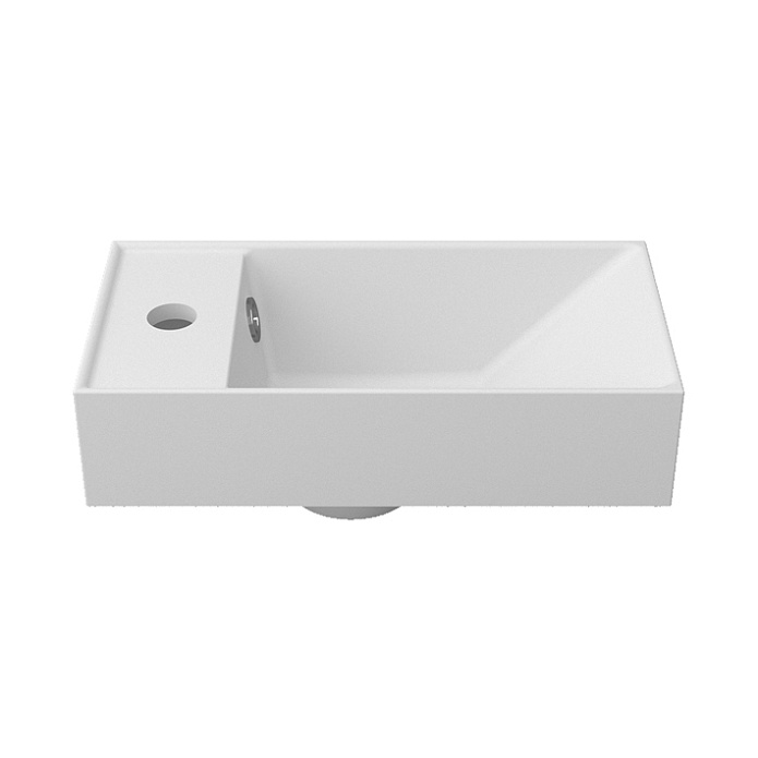 One Раковина 40x20x14,7 см крион белая матовая левая