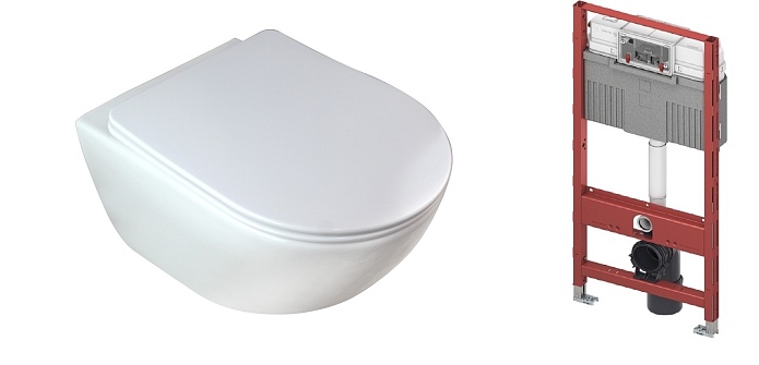 ZDC Комплект (унитаз 100008415 +инсталляция+крепеж) белый