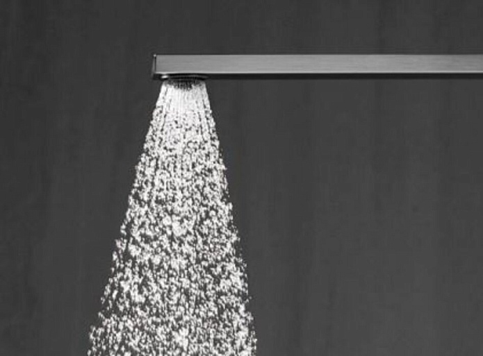 Верхний душ 42 см настенный на кронштейне сталь брашированная