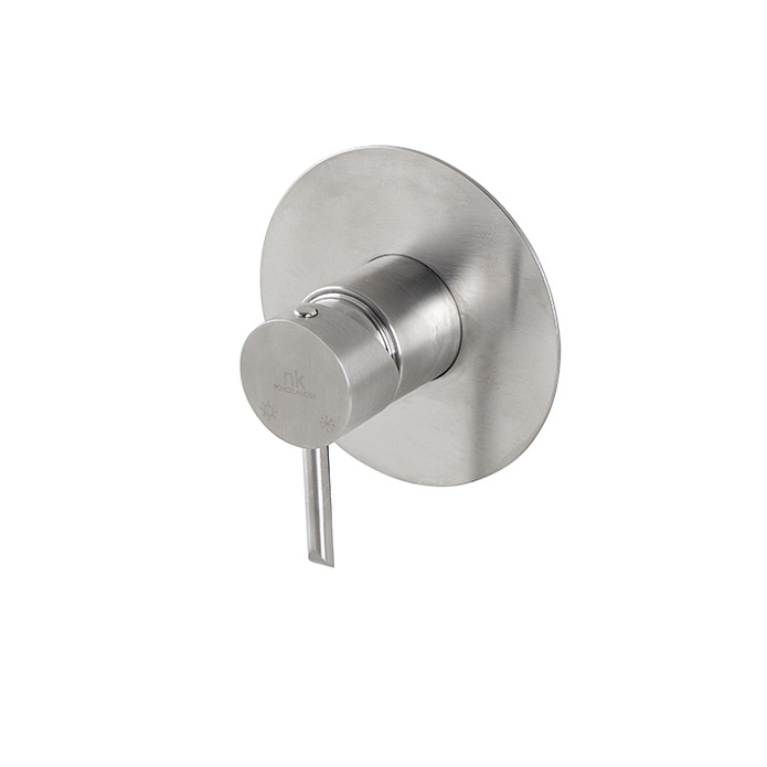 Round Inox Наружная часть встроенного смесителя для душа полированная нержавеющая сталь