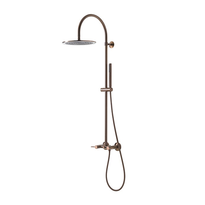 Lignage Luxe Душевая колонна 124,9x28,4x58,2 см со смесителем, верхним и ручным душем медь брашированная