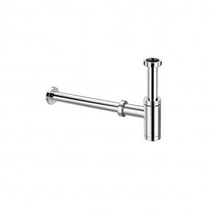 Сифон бутылочный круглый латунный хром