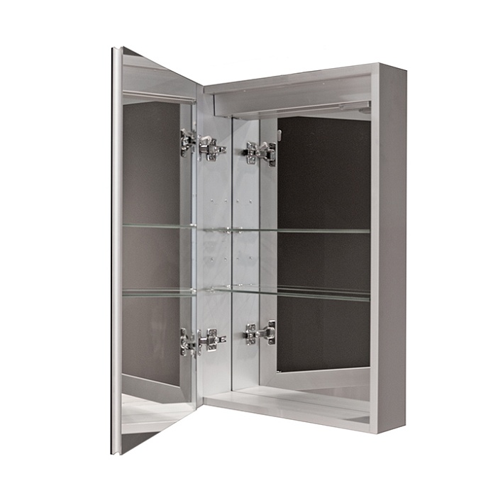 Smart Cabinets Шкаф 60 см подвесной с зеркальной стенкой, зеркальной дверцей и полками хром