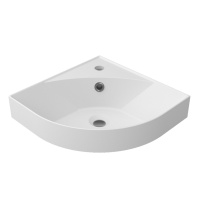 One Раковина 40x40x17 см угловая крион белая матовая