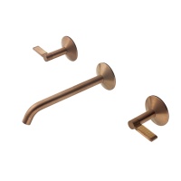 Lignage Luxe Смеситель для раковины cкрытого монтажа на 3 отверстия медь брашированная