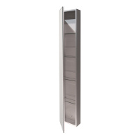 Smart Cabinets Шкаф 170 см подвесной с зеркальной дверцей и полками, алюминиевый профиль “soft line”