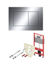 TECEBase 2.0 Система инсталляции для подвесного унитаза с кронштейнами, кнопка слива Now хром глянцевый