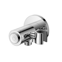 Держатель ручного душа с подводом воды и запорной кнопкой GoClick хром