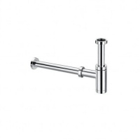 Сифон бутылочный круглый латунный хром