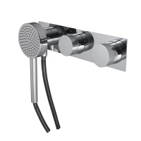 Tono Комплект смесителя (наружная часть термостата+подвод воды+магнитный держатель+гибкий шланг+ручной душ) хром