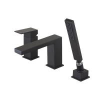 Square Наружная часть смесителя на борт ванны черный матовый