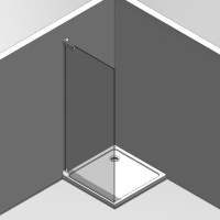 Attica 5 Especial Шторка для душа 70x200 см профиль Negro Mate правая