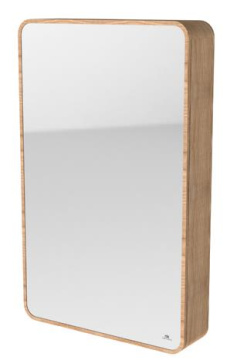 Nature Шкаф 80x50x12,3 см подвесной зеркальный с выдвижной полкой слева дуб