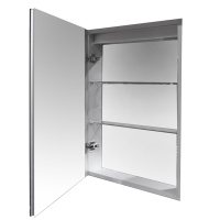 Smart Cabinets Шкаф 50 см подвесной с зеркальной стенкой, зеркальной дверцей и полками, алюминиевый профиль “soft line”