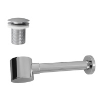 Pure Line Комплект (сифон уменьшенной высоты для раковины + донный клапан типа "clicker" с переливом) хром