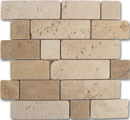Mosaico Travertino Brick 30,5x30,5