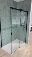 S+Line 9C Especial Шторка для душа 100x200 см профиль Negro Mate левая