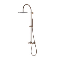 Lignage Luxe Душевая колонна 124,9x28,4x58,2 см со смесителем, верхним и ручным душем медь брашированная
