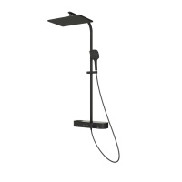 Touch&Feel Square Душевая колонна 113,5х40,5х56,6 см с термостатическим смесителем, верхним и ручным душем, полкой черный