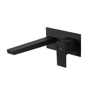 Square Наружная часть встроенного смесителя для раковины черный матовый