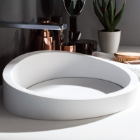 Almond Раковина 48,6х38,7х20,8 см полувстроенная умывальная крион белая