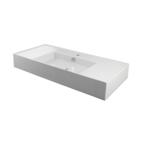 Essence-C Раковина 100х45,5х14 см подвесная с углублением по центру сливом и креплениями белая