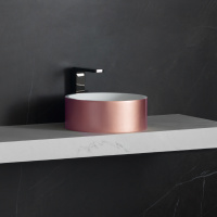 3-Way B210 Раковина D40х15 см Krion 1100 ON TOP на столешницу белая/розовая