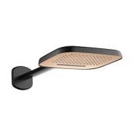 Верхний душ 25,5х21 см настенный 2 функции (дождь,каскад) Air-Mix easy clean золото розовое/черный матовый