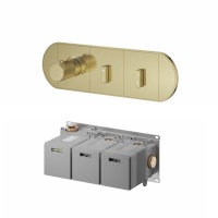 Ascend Смеситель термостатический на два выхода (внутренняя часть в вомплекте) латунь брашированная