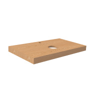 Project Wood Столешница 80 см с отделкой из шпона, с вырезом под раковину и отверстием под смеситель, с креплениями дуб