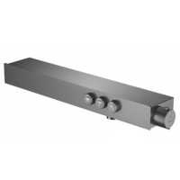 Stream Смеситель термостатический для душа настенный с полочкой 3 выхода сталь брашированная