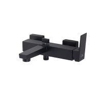 Square Смеситель для ванны и душа наружный однорычажный черный матовый