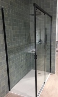 S+Line 9C Especial Шторка для душа 120x200 см профиль Negro Mate левая