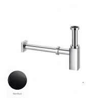 Сифон бутылочный квадратный латунный черный матовый