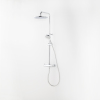 Tec Round Душевая колонна 130x27,1x58,4 см с термостатическим смесителем, верхним и ручным душем хром