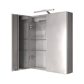 Smart Cabinets Шкаф 80x75x13,5 см подвесной с двумя дверцами и полками зеркальный хром