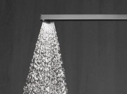 Верхний душ 42 см настенный на кронштейне сталь брашированная